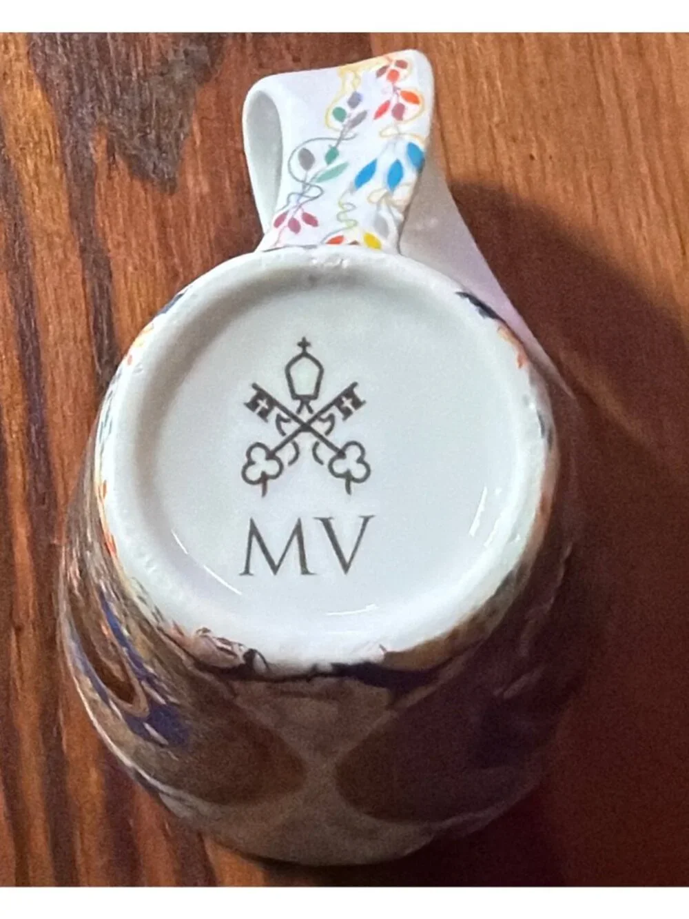 Vatican Bust Of Athena Mosaic Mug Cup Floral 3.5” Tall